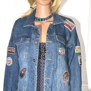 Jean/Denim Jacket with Patches XL